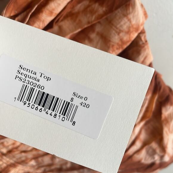 ULLA JOHNSON Senta One-Shoulder Tie Dye Stripe Cotton Top Sequoia - Picture 8 of 16